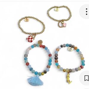 Little Miss Zoe Colorful Beaded Bracelet Set with Charms